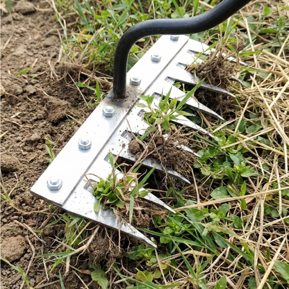 Rastrello Diserbante in Acciaio Rinforzato | Attrezzo Ultra Resistente per la Cura del Giardino