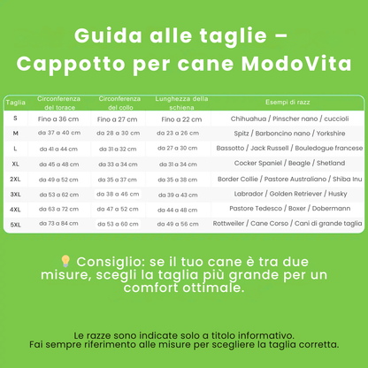 Cappotto per Cane con pettorina integrata