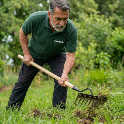 Rastrello Diserbante in Acciaio Rinforzato | Attrezzo Ultra Resistente per la Cura del Giardino